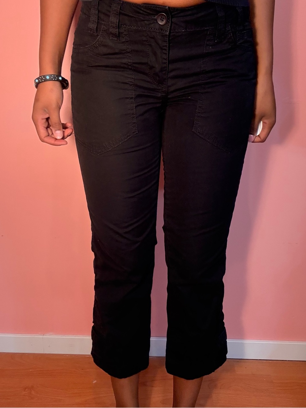 Esprit Black Cropped Straight-Leg Pants